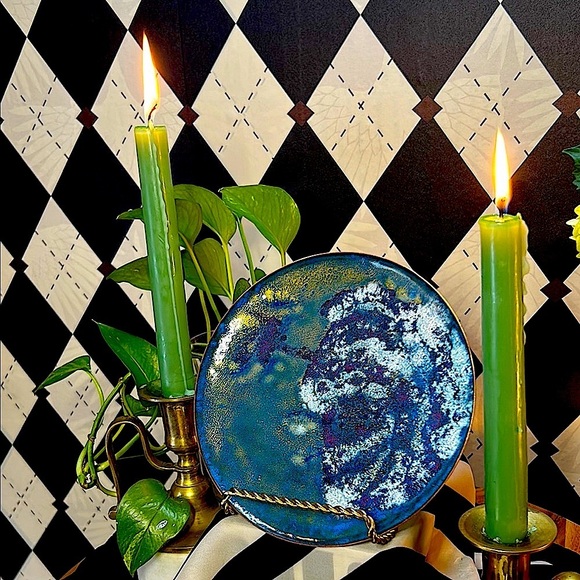 Copper Enamel Art Plate | Vibrant Hand-Fired Colors • One-of-a-Kind - Picture 11 of 17